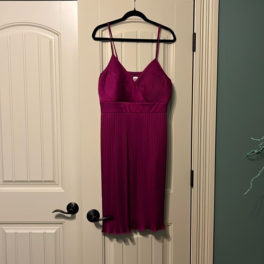 Magenta cocktail dress.